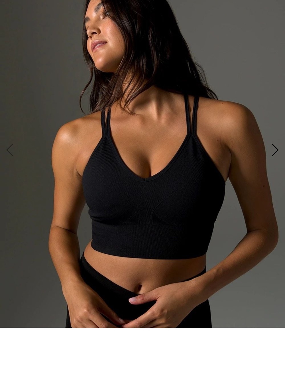 Soma black longline bra with strappy back size large
